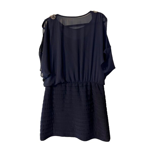 R & M Richards Dress 14 Sheer Top Stretch Cruise Wedding Party Cocktails - Picture 10 of 12